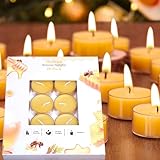Ashlux Handcrafted Beeswax Tealights Candles[100% Pure Natural][4 Hours Long Burn] Bees Wax Candles for Home 100% Pure Beeswax Candles Beeswax Tea Lights Beeswax Candles Bulk Candle Beeswax-20Pack