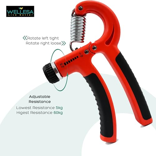 Image of WELLESA Hand Gripper for Men & Women with Counter 5-60kg