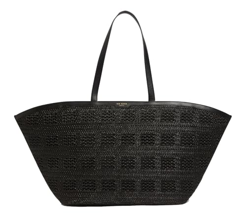 Sac shopper Pamylaa Ted Baker grand sac à épaule cabas paille noir
