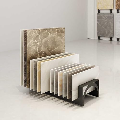 Metal Ceramic Tile Display Rack,14-Tier Wooden Tile Sample Storage Rack, Floor Tile Display Stand,Ceramic Sample Display Rack,Building Material Display Shelf, Floor Sample Holder for Exhibition Halls