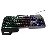 PRETYZOOM 有線キーエルゴ ックキーボード バックライト付き 人間工学設計ワイドパームレスト 脱着式手首置き ゲーム オフィス ビジネス対応