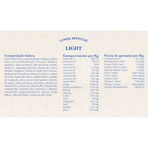 Ração Alimento Natural A Quinta para Cães - LINHA DIETA ESPECIAL - LIGHT (KIT COM 5 PACOTES 300GR)