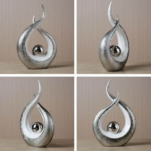 Figura Decorativa Abstracta Moderna de Porcelana 27 cm miniatura 2