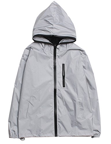 TR Mens 3M Super Bright Reflective Jacket Coat, Grey, Medium