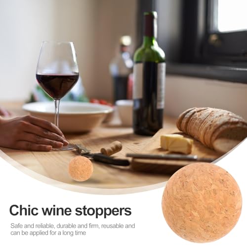 Tapones de corcho ecológico para botellas de vino, accesorios reciclables POPETPOP, 4 piezas 4