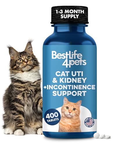 Cat UTI Remedy & Kidney Support for Cats Natural Urinary Tract Infection and Cat Bladder Crystals Treatment Helps Flush Out Kidney Stones Clears Infection & Improves Kidneys Health 400 Tiny Pills