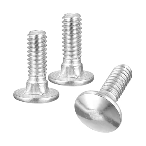 Image of uxcell 1 /4-20x3 /4 Carriage Bolt, 10pcs Round Head Square Neck Screws, 304 Stainless Steel, Fully Threaded, Silver