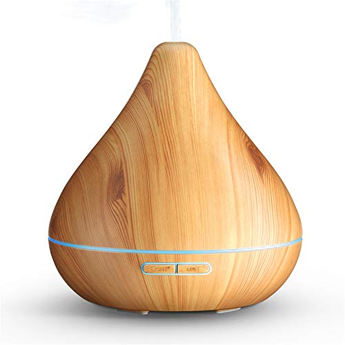 Essential Oil Diffuser, 300ML Aromatherapy Diffusers Ultrasonic Cool Mist Humidifier with Sleep Mode, Waterless Auto-Off & 7-Color LED Light for Home, Bedroom, Bathroom and Office