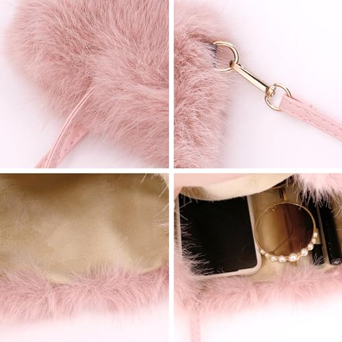 Naimo Furry Shoulder Bag Fluffy Crossbody Bag Plush Tote Bag Fuzzy Purse Y2K Faux Fur Handbag for Women3