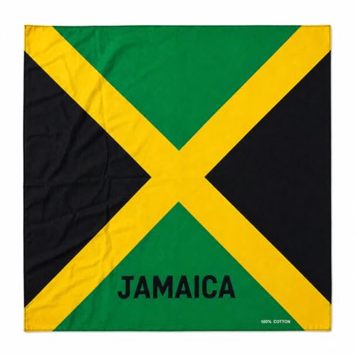 ASH-KAY Mall Jamaican Flag Bandana | Large Cotton Bandanas - Jamaica Country Flags