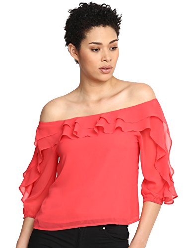 Image of Harpa Black Solid Blouse(GR5168-BLACK)