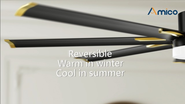 Amico Ceiling Fans with Lights, 72 Inch Indoor/Outdoor Large Industrial Ceiling Fan with Remote Control, Reversible, 8 Aluminum Blades, 3CCT, Dimmable, Damp Rated Black Ceiling Fan for Bedroom Patio