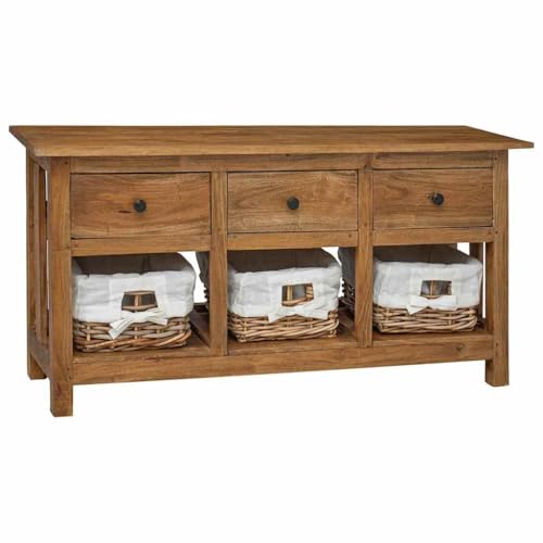vidaXL Sideboard mit 3 Schubladen 3 Körben Handgefertigt Anrichte Kommode...