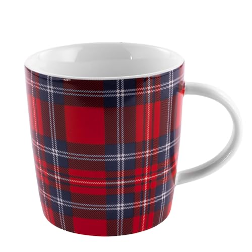 Draper James 12.5 Ounce Coffee Mug, Ceramic Tea Cup with Handle, Angie Plaid