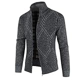 Hkdjaess Sudadera para hombre sin capucha con cremallera, chaqueta deportiva clásica, cuello alto, chaqueta de punto con bolsillos, chaqueta de entretiempo, chaqueta de tiempo libre, chaqueta ligera