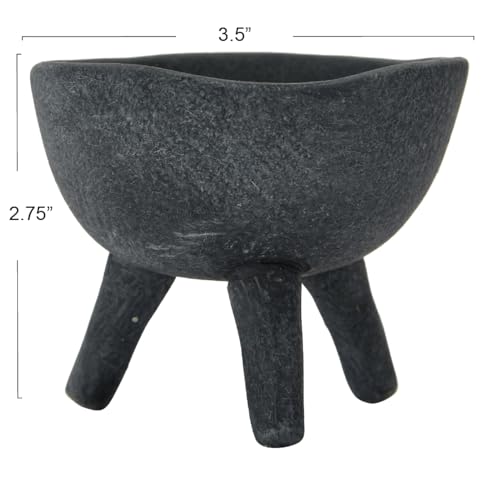 Image of Creative Co-Op Boho Terracotta Footed Planter, Matte Black
