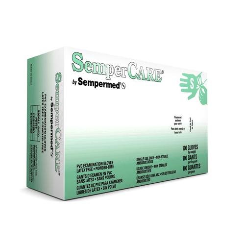 Sempermed SCVNP104 SemperCare Vinyl Glove, 4 Mil, Powder-Free, Large (Case of 1000)