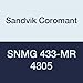 Sandvik Coromant SNMG 433-MR 4305 Carbide Insert Engineered with Inveio Coating Technology and is Able to Withstand High Temperatures without Sacrificing Edge Line Security in Wet and Dry Applications, SNMG-MR (ISO P) Tool Style, .047" Radius, MR Chipbreaker (Pack of 10)