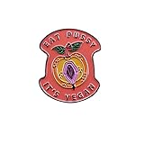 DVPHA EAT PUSSY IT`S VEGAN Enamel Pins And Cartoon Metal Brooch Men Women Fashion Jewelry Gifts Clothes, Backpack, Hat Lapel Badges (Metal color: 1)