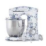 Laura Ashley 4.8 Quarts Electric Stand Mixer with Attachments - Easy to use Countertop Kitchen Mixer with Bowl - Cake, Dough Mixer Machine with Dough Hook, Beater, Egg Whisk & Handy Splash Cover