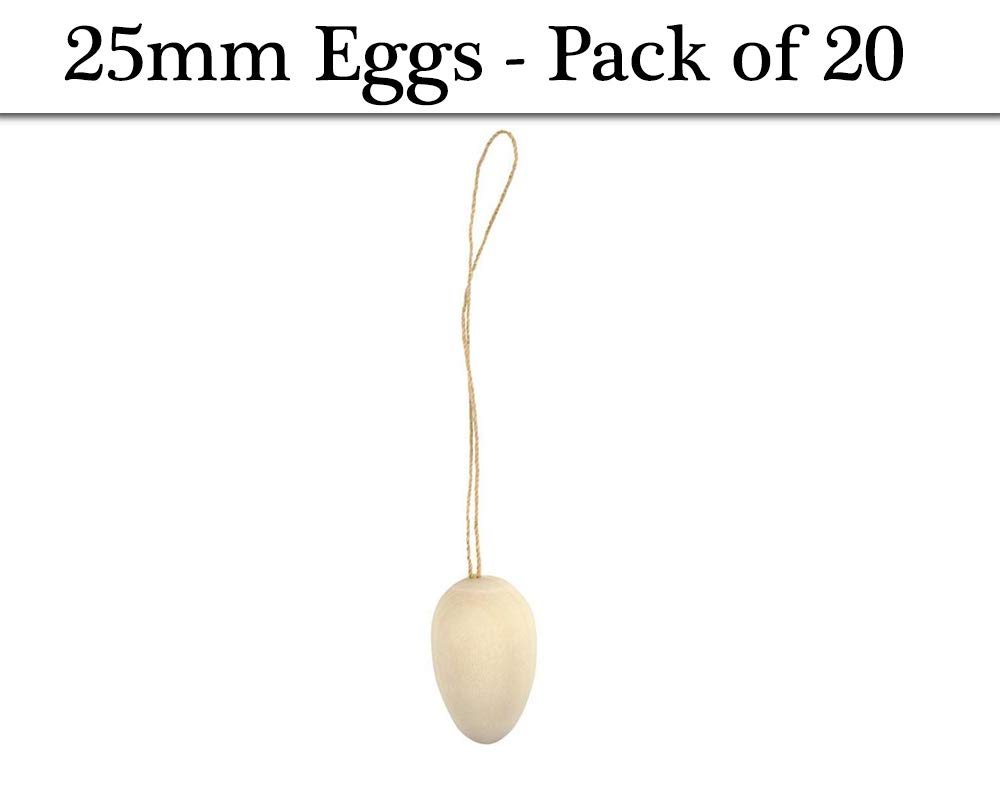 Crafty Capers 20 Mini 25Mm Wooden Hanging Easter Eggs To Decorate