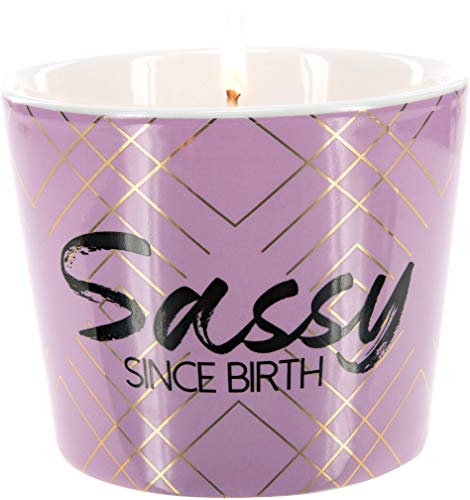 Bougie violette mèche unique Pavilion Gift pour un salon cosy