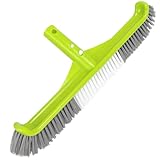 Cepillo Piscina 40 cm (16"), Cepillo para Paredes de Piscina con Cabezal en Ángulo de 45°, 7 Filas de Cerdas de Nylon, Cepillo de Limpieza para Piscina con Sistema EZ-Clip para(Palo no Incluido)