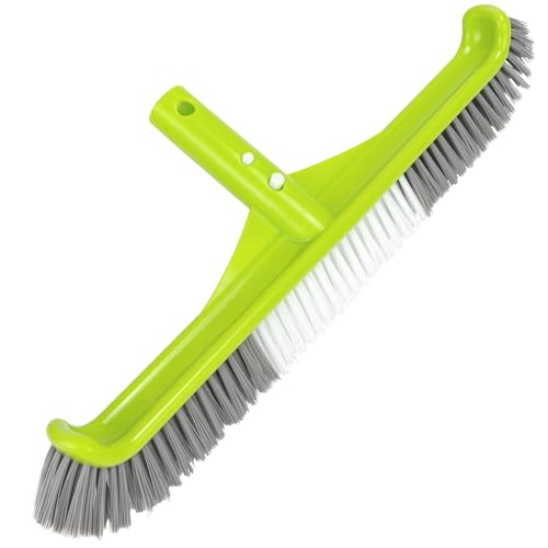 Brosse Piscine 40 cm (16 Pouces) pour Piscine, Brosse Murale Piscine avec Tête Inclinée 45°, 7 Rangées de Poils en Nylon, Brosse de Nettoyage Piscine avec...