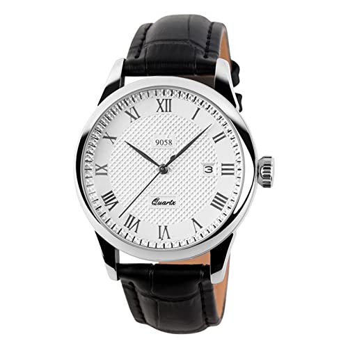 Forrader Mens Wrist Watch Analog Quartz Watch Leather Band Roman Numerals Waterproof Fashion Business Casual Wrist Watch for Men