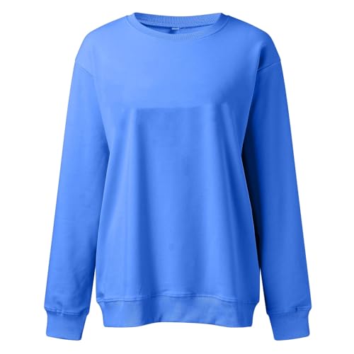 Image of Women Crew Neck Sweatshirts Fall Casual Oversized Sweat Shirts Long Sleeve Cute Preppy Sweatshirt Comfort Pullover