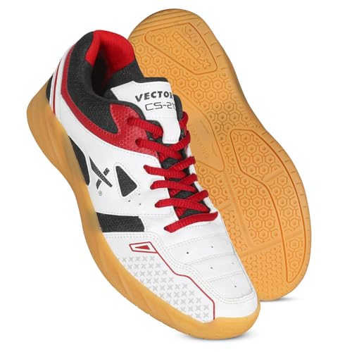 Vector X Badminton & Tennis Court Sports Indoor Shoes|Synthetic Leather & Breathable Mesh Provide additional support to the toe area|Rubber Outsole|Flexible & Durable|for Young Players Boys men & Girls