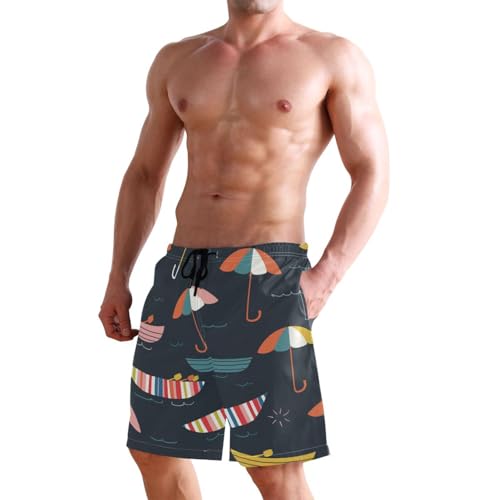 Short de plage rayé coloré extensible pour homme style décontracté - 6