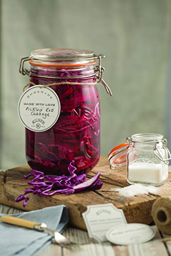 Kilner Jarro superior com clipe redondo, 100 ml, 1 L