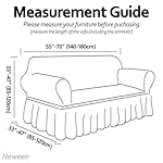 Neween Loveseat Sofa Slipcover Washable 1-Piece Sofa Cover with Skirt, Universal Stretchy Furniture Protector Couch Cover with 1 x Pillowcase Country Style for Kids, Pets (Medium, Navy Blue) - Image 2