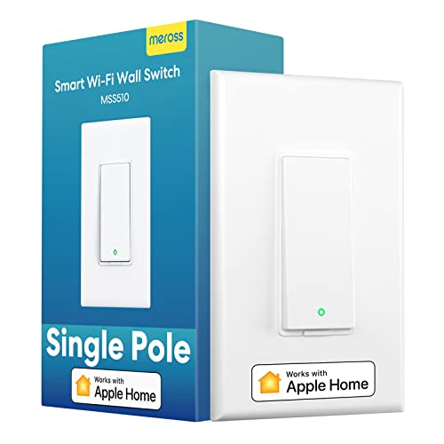 meross Smart Light Switch Supports Apple HomeKit, Siri, Alexa, Google Assistant & SmartThings, 2.4GHz Wi-Fi Light Switch, Neutral Wire Required, Single Pole, Remote Control Schedule, 1 Pack