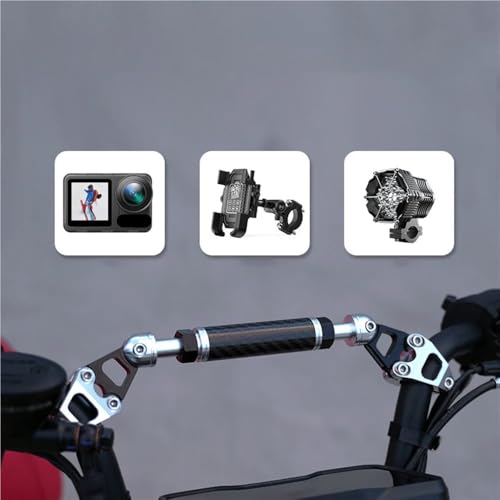Barra de equilibrio universal moto fibra de carbono soporte extensor manillar ajustable 22 mm 3