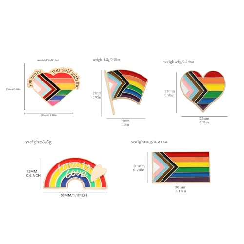 Image of Embrace love and Pride With Our Gay Rainbow Flag Enamel Brooch. A Fashion Bloom Declaration, this Set of 8 Pieces Adds Radiance to Backpacks, Clothing, and Accessories. Perfect as Gifts for Gay Parade Presents,Let the Six Colors of Love and Equality Shine.