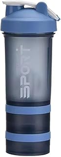 Coqueteleira para Academia com Misturador, 650 ml, Compartimentos para Suplementos, Antivazamento (Azul) - Produto 8 mais recomendado com 4.1 estrelas