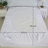 eMKay® Single Waterproof Mattress Protector Cover | 190 x 120cm Fitted Bed Sheet with Elastic Edges | Anti-Bacterial & Anti-Fungal Vinyl PVC Plastic Cover | Machine Washable - Image 2