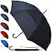 COLLAR AND CUFFS LONDON - Windproof EXTRA STRONG - StormDefender City Umbrella - Vented Canopy - Auto - Solid Wood Hook Handle - Black
