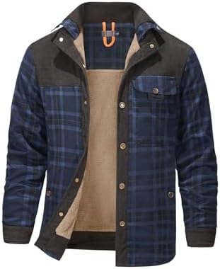Mr.Stream Herren Thermohemd Flanellhemd Winterjacke Fleecefutter schützendem Innenfutter Holzfällerhemd Arbeitshemd