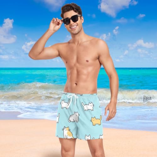 Bañador de gato azul para hombre con secado rápido ligero de playa 7