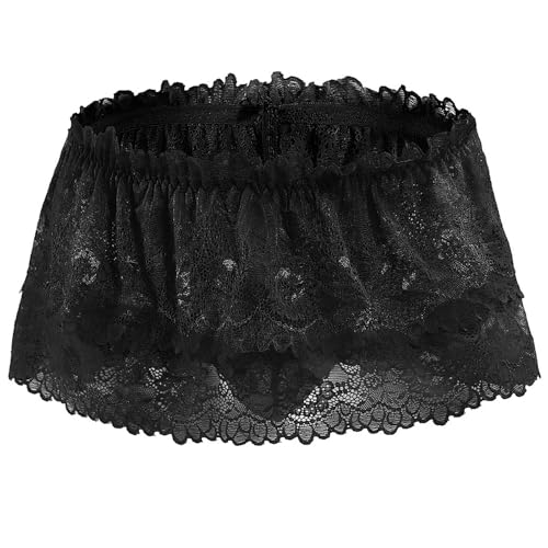 Men's Sissy Lace Panties Double Layer Skirt Sissy Pouch Briefs Lingerie Sexy Underwear Thongs2