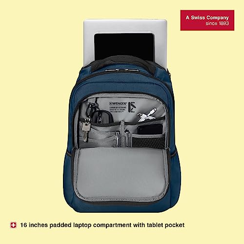 Image of WENGER XE Resist, 16-inch Laptop Backpack (23 liters), 44 cm, Recycled Polyester PVC, Ocean Blue, 612738, Tablet Pocket | Swiss Designed - A Brand of Victorinox