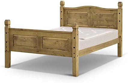 Snuggle Beds Corona Mexican High Foot End Solid Pine Wood Slatted Bed Frame 4FT