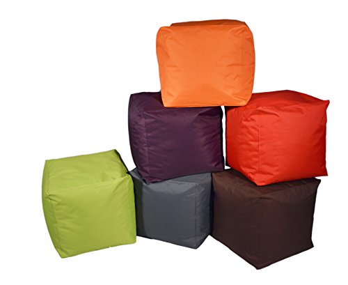 Kinzler S-10117/50 Sitzwürfel, ca. 40x40x40 cm, Outdoor & Indoor, Sitzsack in vielen verschiedenen Farben, wasserabweisender Hocker, lila - 2