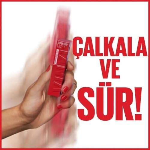 مايبيلين نيويورك احمر شفاه لامع مقاوم للانتقال يدوم طويلا من الفينيل من سوبر ستاي - 35 تشيكي