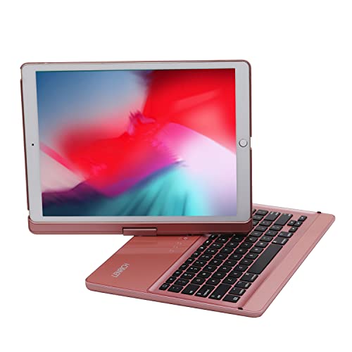 Lenrich Ipad Pro 12.9 Keyboard Case 2017 2Nd 2015 1St Generation,360 Rotatable Wireless Keyboard Smart Folio 180 Swivel Stand Hard Shell Cover Auto Sleep/Wake Up Rose Gold #TOP5