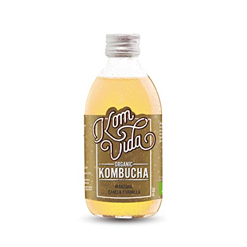 Té kombucha. Komvida. Kit sabor Manzana, canela y vainilla. 12 botellas de kombucha orgánica. 250 ml. Envío en frío.