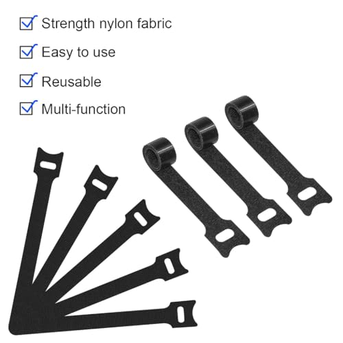 Image of Zibuyu Nylon Reusable Cable Ties, 100 Pc Self-Adhesive Wire Organisers